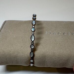 Freida Rothman Elegant Black, Gold and Pearl Bracelet